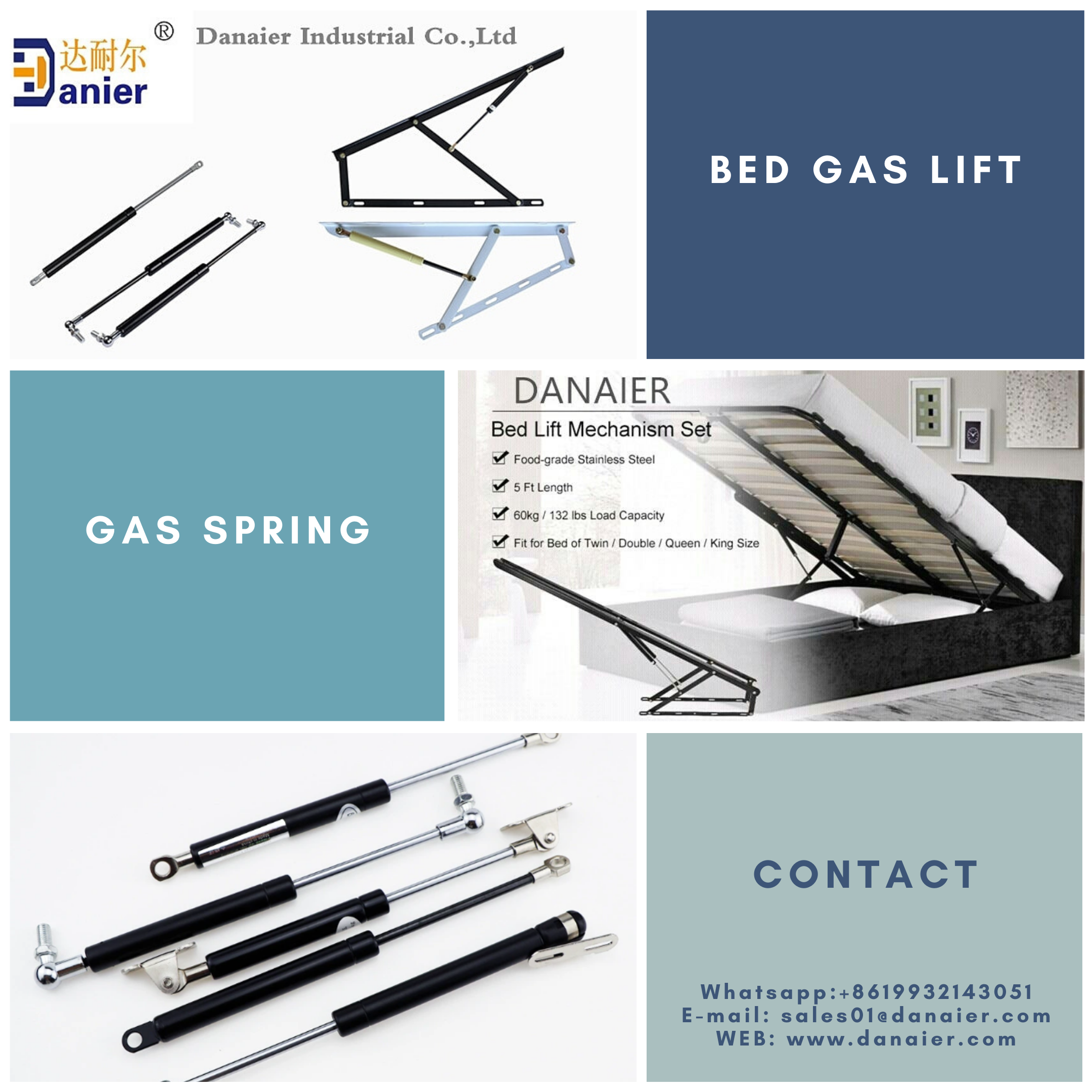 danaier bed gas lift frame